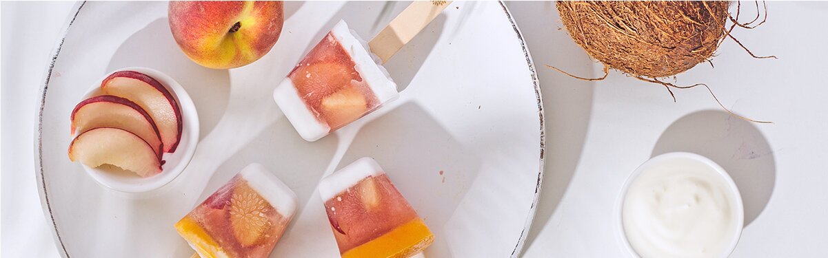 Pfirsich Kokos Eis mit Peachy June Früchtetee